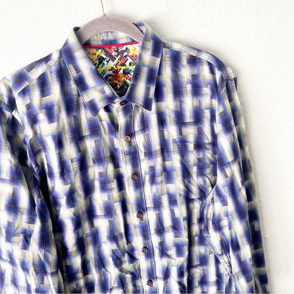Robert Graham Shirt Men's XL Plaid Multicolor Long Sleeve Button Up 100% Cotton - Picture 2 of 8
